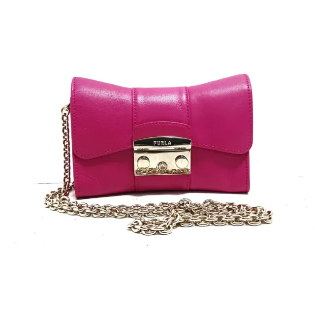 Auth FURLA Metropolis - Pink Leather Shoulder Bag