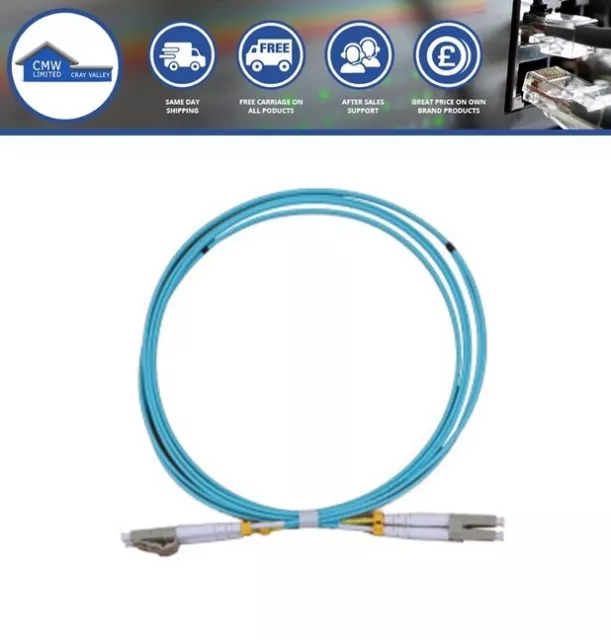 Multimode OM3/OM4 Duplex Fibre Optic LC-LC 50/125 Network Patch Cable Lead