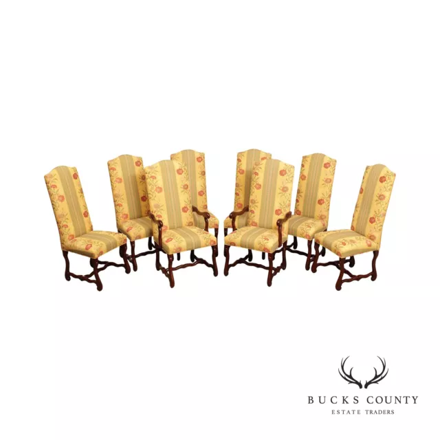 French Louis XIII Style Set Eight Mouton Dining Chairs French Louis XIII Style Set Eight Mouton Dining Chairs