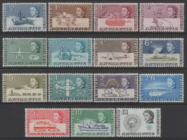 British Antarctic Territory 1963 Definitives set of 15 Mint Lightly Hinged