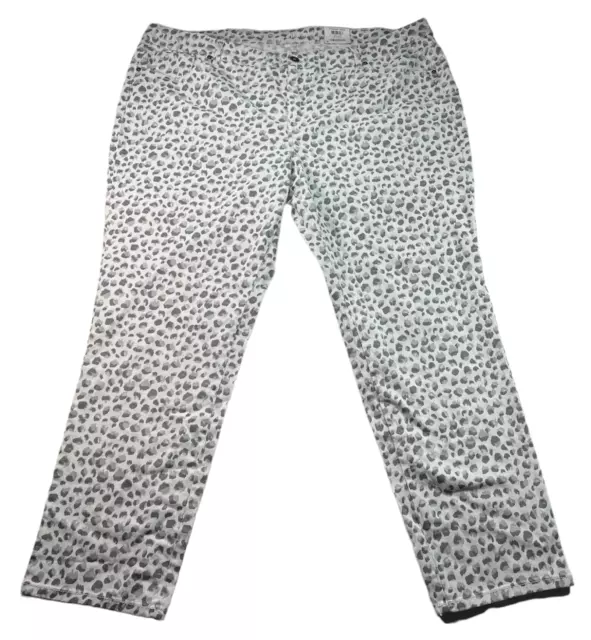 Style and co Chino Pants Womens Plus size 22W Gray White Cheetah Print New