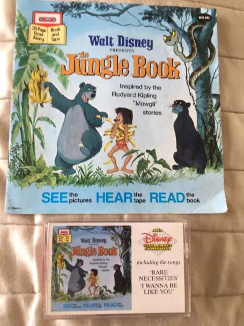 VINTAGE DISNEY READ Along Story Book & Cassette Jungle Book £6.99 ...