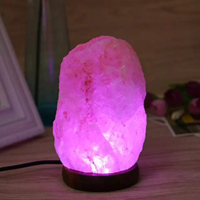 New Himalayan Rock Salt Lamp Natural Pink USB Crystal Salt Lamp Colour Changing