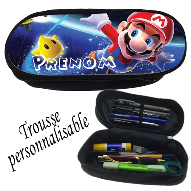 trousse à crayons Super Mario personnalisée avec prénom V1