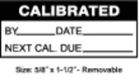 Stranco Tcr-22132 Calibration Label,Eng,Black/White,Pk350, Tcr-22132