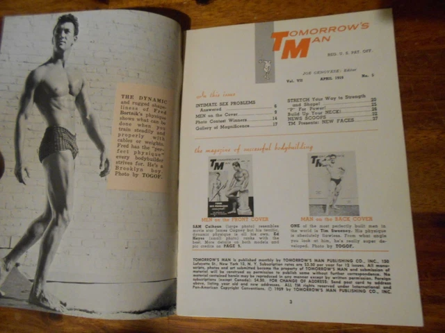 TOMORROW'S MAN MUSCLE bodybuilding beefcake magazine SAM CALHOUN 4-59 £ ...