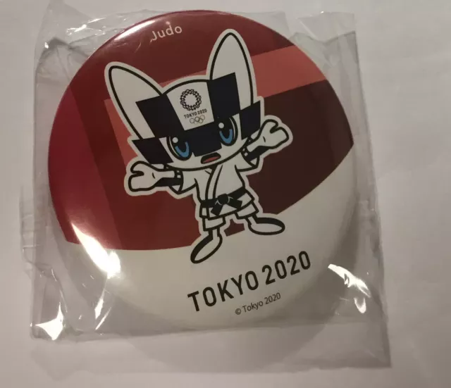 Tokyo 2020 Summer Olympics JUDO Miraitowa Mascot can tin badge OFFICIAL