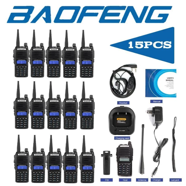 15 x Baofeng UV-82 VHF/UHF MHz Dual-Band Ham Walkie Talkies Two-way Radio