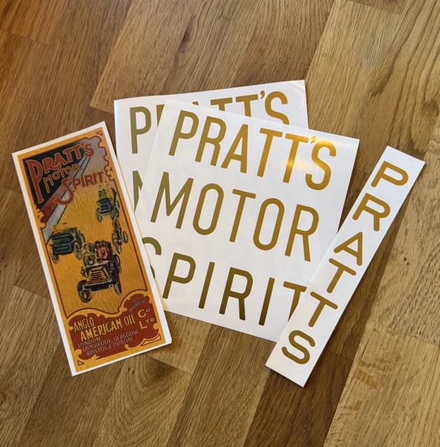 Pratt Sticker PRATTS MOTOR SPIRIT Sticker Decal Set 2 Gallon Petrol Oil Fuel Can £16. ...