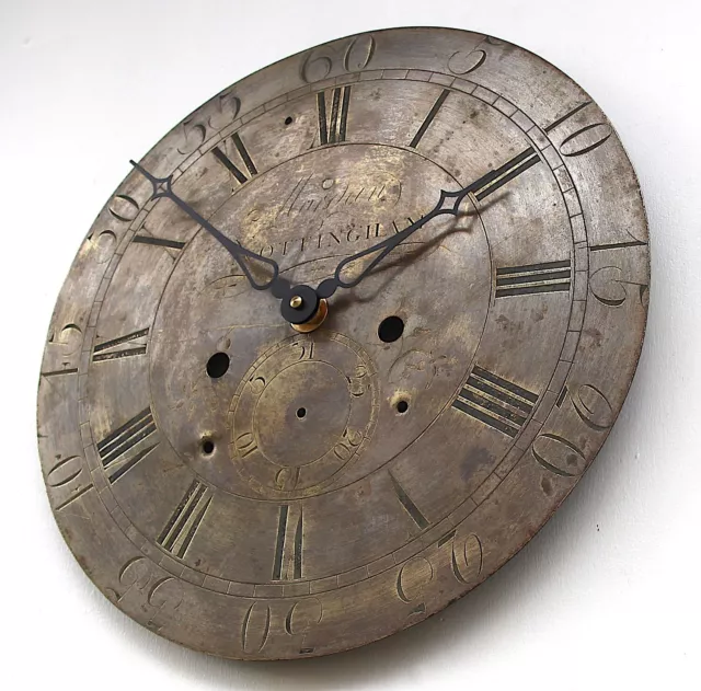 Round Grandfather/longcase bras clock dial Late 19th / early 20 century Original 2