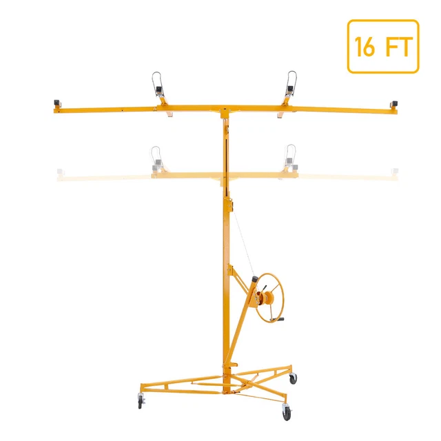 Yellow Max 16FT Drywall Tools Hoist Plaster Board Lifter Panel Sheet Lift Cranes