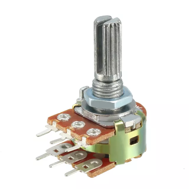 WH148 50K Ohm Résistance variable Film carbone double Potentiomètre rotatif