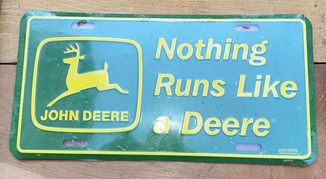 John Deere "Nothing Runs Like A Deer" License Plate-NEW