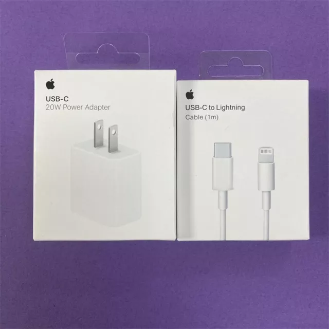 OEM Original Genuine Apple iPhone Lightning Charger Cable 3ft 20W Power Adapter