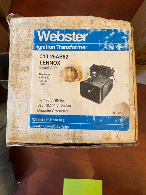 Webster 313-28AB85 Ignition Transformer – 120V Replacement For Carlin Oil Burners (New)