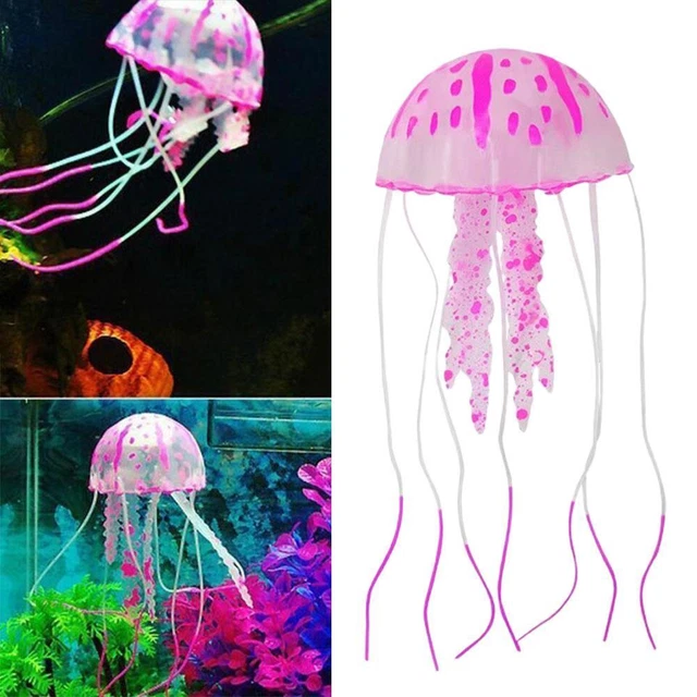 Artificial Swim Luminous Jellyfish Aquarium Decoration Fish Tank Underwater M0C9