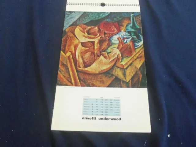 1968 Boccioni - Olivetti Underwood Calendar - Great Paintings - St 2648N 3