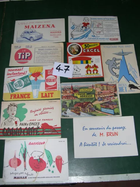 Lot De 10 Anciens Buvards  PUBLICITAIRES ALIMENTATION