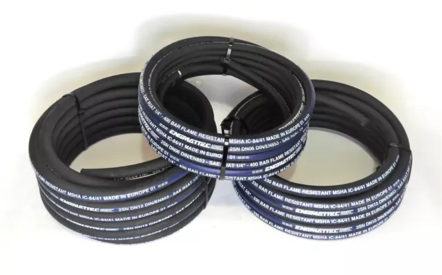 10m Coil Two Wire Hydraulic Hose Hi Temp SAE100R2AT 1/4", 3/8", 1/2" & 3/4"