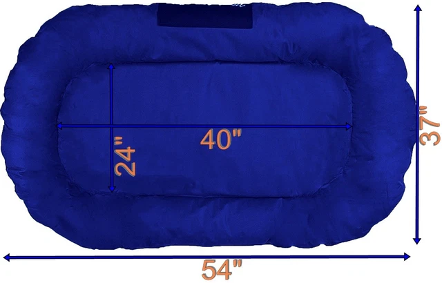 XXL Extra Large Durable Bolster Pet Dog Bed Waterproof Oxford Cover 54"X37" BLUE 3