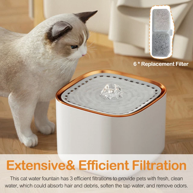 3L Cat Water Fountain for Pet Dog LED Drinking Water with Replacement Filter