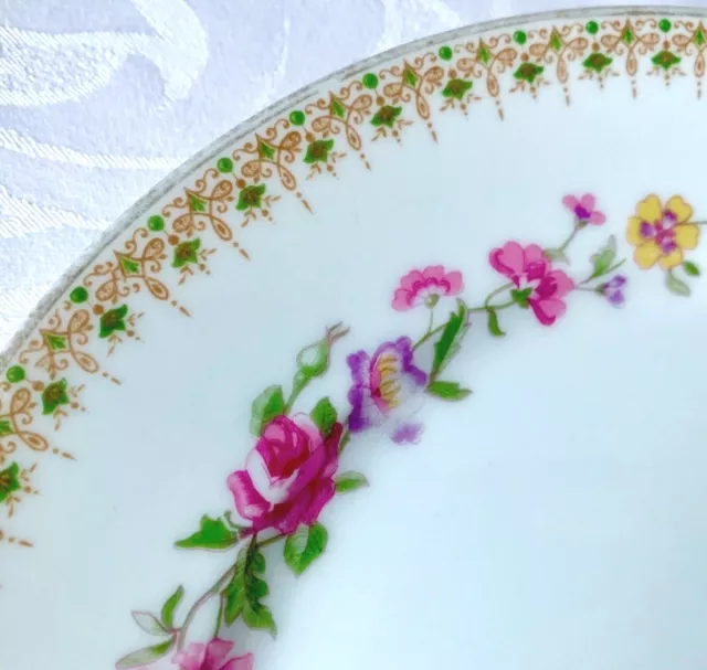 Pretty Charles Ahrenfeldt Limoges Floral Salad Plate, R. H. Stearns 2