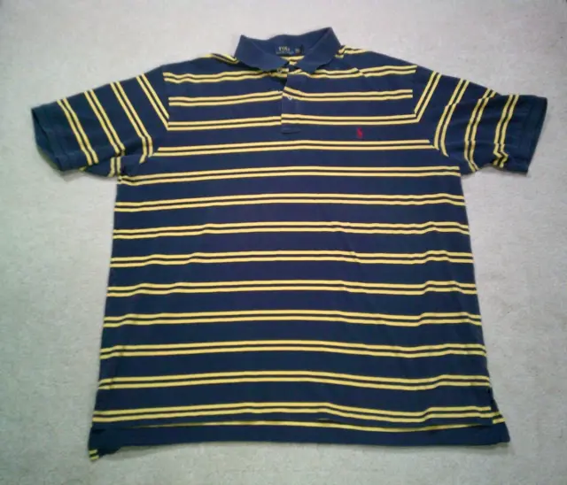 Polo Ralph Lauren Polo Shirt Mens 3XL XXXL Tall Blue Yellow Striped