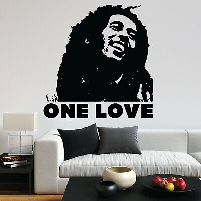 Bob MARLEY ONE LOVE REGGAE MUSICA Rasta Pace Vinyl Decal Wall Art Sticker Home