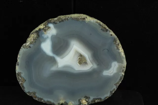 Große Geschnitten Druzy Geode Halb Rock Poliert Blau/Grau Achat Kristall 5.5 " W