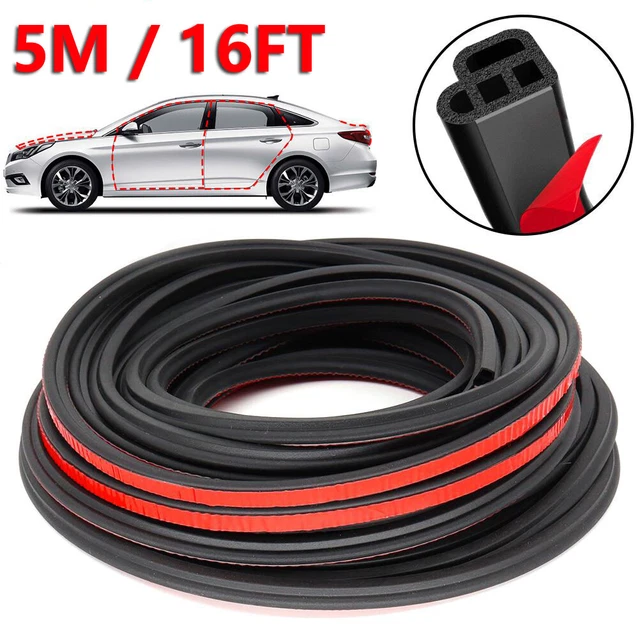 5M/16FT Double Layer Seal Strip Car Door Trunk Weather Strip Edge Moulding-Parts