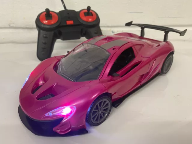 Ferrari Lambo Avantador Girls Pink Remote Control Car LED Lights 1/18 New Boxed