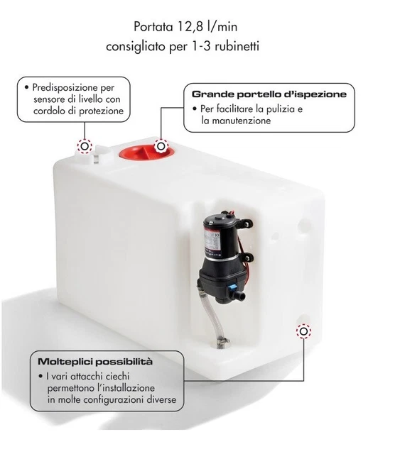 Kit Doccia Completo Per Barca E Camper - Serbatoio Autoclave, Accessori Nautici - Per Docce Mobili E Outdoor - Foto 2