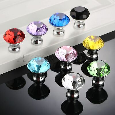 Luxury Diamond Crystal Glass Drawer Cabinet Knob Closet Dresser Door Pull Handle