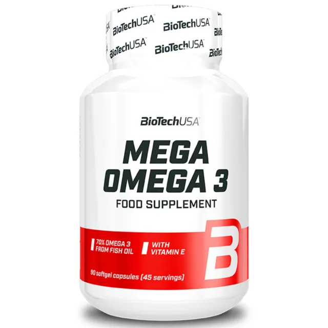 BIOTECH USA MEGA OMEGA3 Santé cardiaque Soutien des articulations EPA DHA