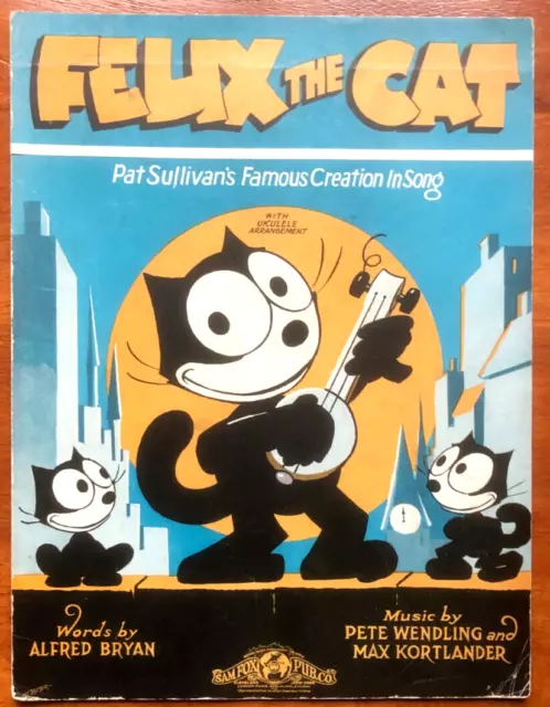 1928 Dazzling COMIC STRIP sheet music FELIX THE CAT cartoonist PAT SULLIVAN