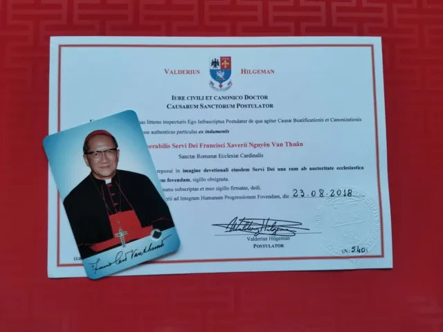 Reliquia Relic Segunda Clase Ven. Card. Francisco Xav. Van Thuan Con Certificado