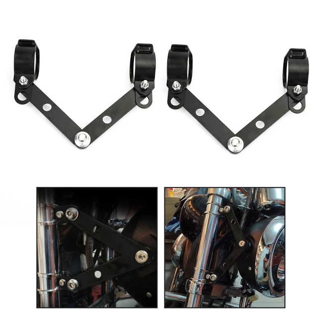 Forcella 28mm-41mm Testa Portalampada Faro Staffe di Montaggio Nero per Moto L3