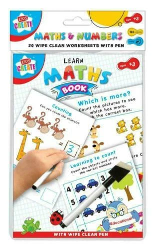 LEARN MATHS TO Count Write NUMBERS Educational Wipe Clean Book Pre ...