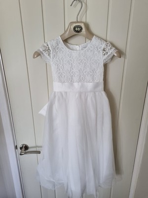 RJR John Rocha Ivory / White communion - bridesmaid - flower girl dress - Age 8