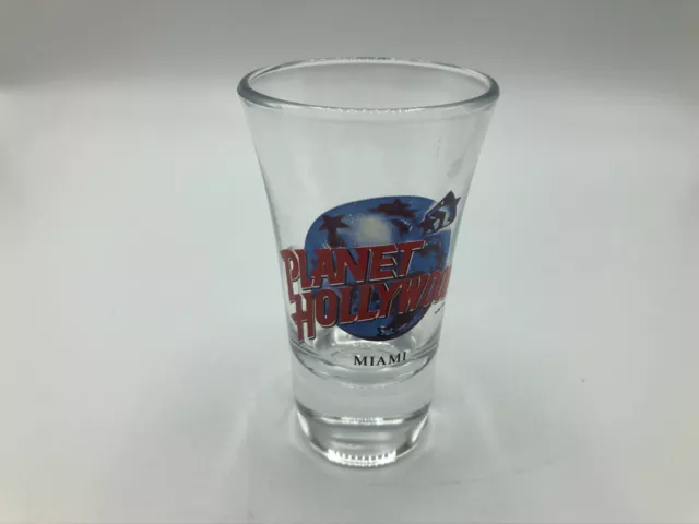 Planet Hollywood MIAMI Shot Glass 3.5" Tall  Shotglass Vintage Souvenir Barware