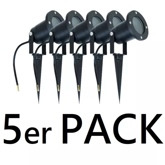 LED Gartenstrahler mit Erdspieß Außenleuchte IP65 5er PACK Set Gartenleuchte EDO