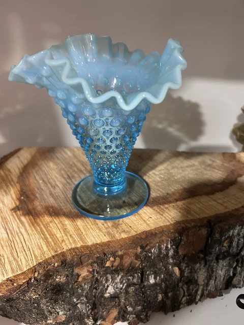 FENTON BLUE HOBNAIL Glass Vase $38.47 - PicClick CA