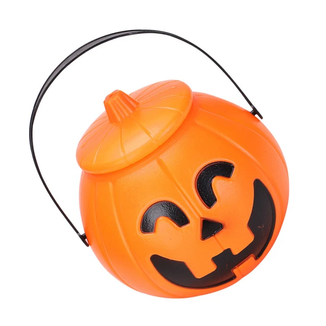 Cubo de calabaza portátil vintage para niños macetas de truco o trato caldero