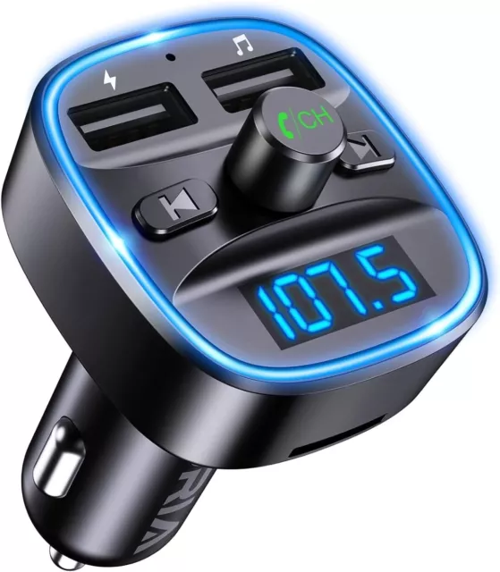 ORIA Bluetooth 5.3 FM Transmitter for Car, [Upgraded] Wireless in-Car kit
