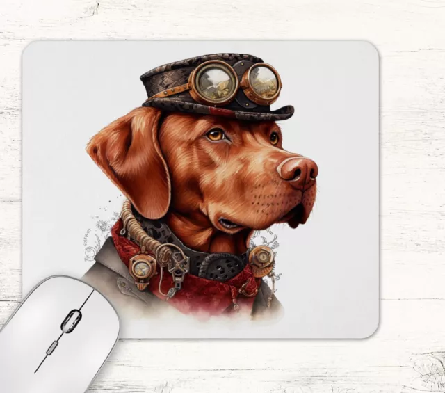 Steampunk Labrador Dog Neoprene Mouse Pad Mat #3