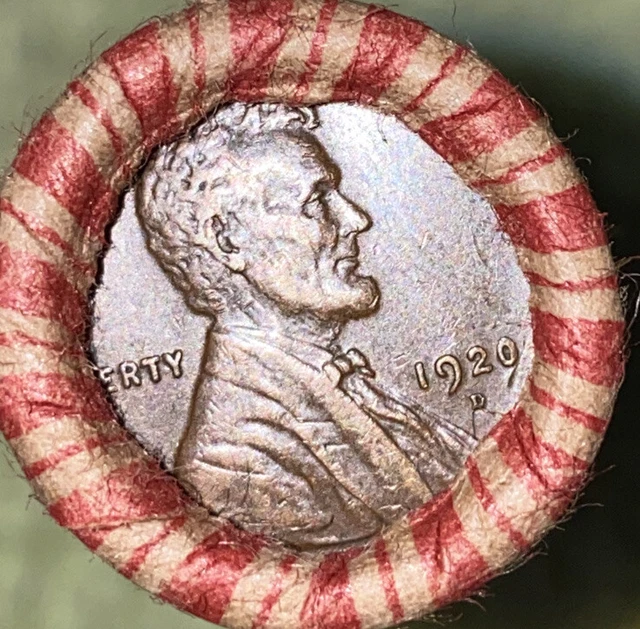 1 US Lincoln Wheat Cent 1C Penny Roll 1920-D/1934 UNC (50 Coins) 40%+ Pre-1940