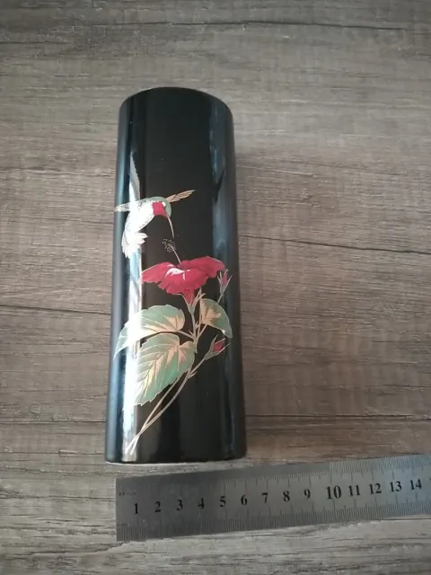 OTAGIRI Japan Black Vase Design 16.5cm Gibson Greeting Cards. H 16.5 Hummingbirds