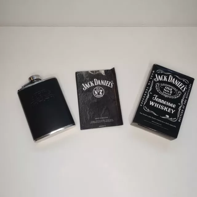 Jack Daniels - Tennessee Whiskey Hip Flask 4oz - Jacks Birthday Stainless Steel