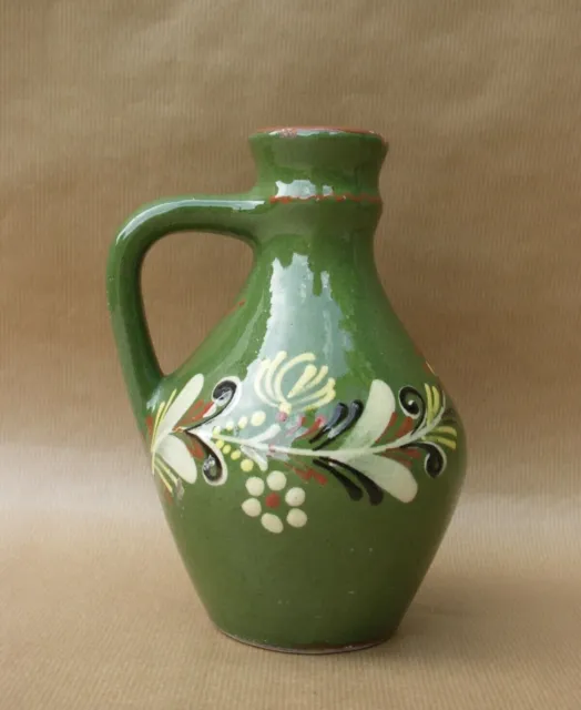 Ancien pichet vase broc en terre cuite vernissée de Savoie Alsace vintage cruche