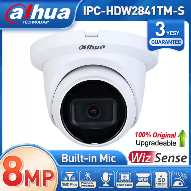 Dahua 8MP 4K Starlight Wizsen POE Fixed-focal IP Camera IPC-HDW2841TM-S IR Mic